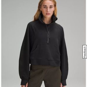 Lululemon scuba oversized funnel neck half zip - black xs/s